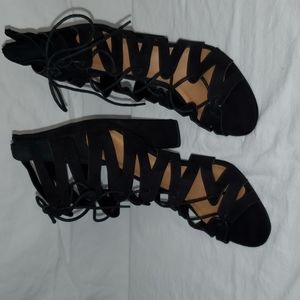 Black Suede Chucky Wedges